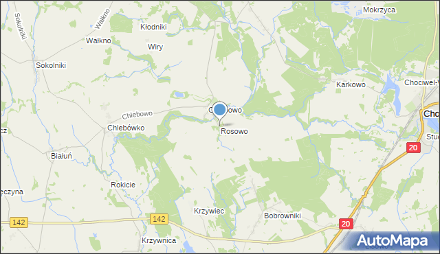 mapa Rosowo, Rosowo na mapie Targeo